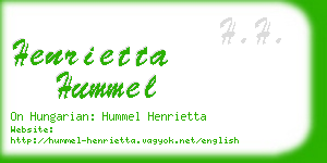 henrietta hummel business card